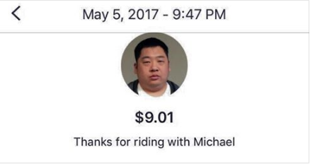 Screenshot of Michael Chi's Lyft profile