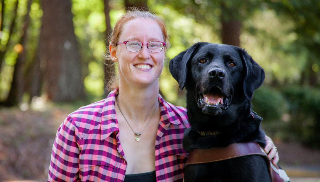 Kathryn Marxen-Simonson and her guide dog