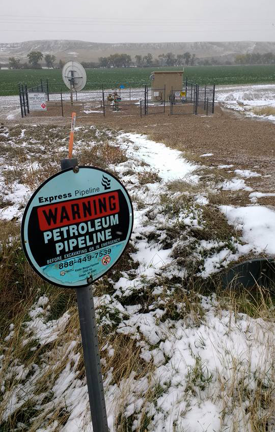 Warning sign at Spectra Energy pipeline