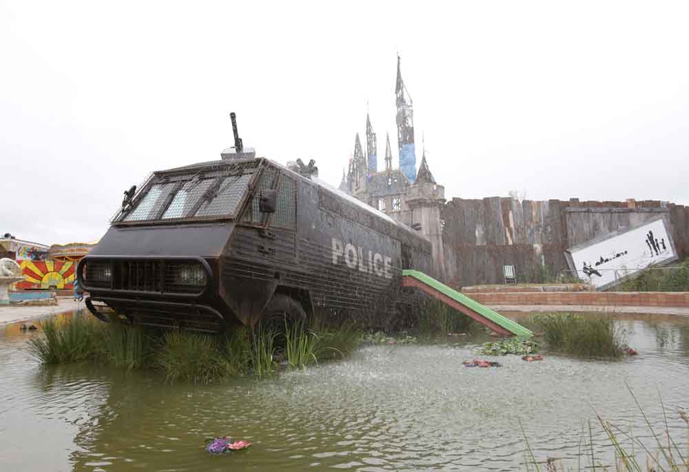 Scene from Dismaland, a production of the provocateur Banksy in collaboration with more than 50 cultural artists.