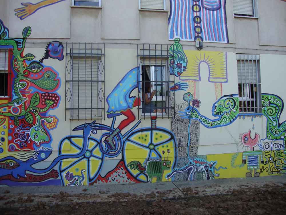 A multicolor villa in Seville, Spain, was created by Cristina Salas and Javier and Jaime Suárez from Ecuador.