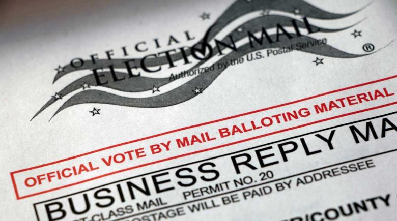 An envelope for a mail-in ballot