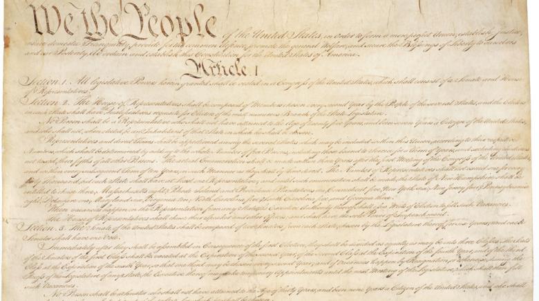The beginning of the U.S. Constitution