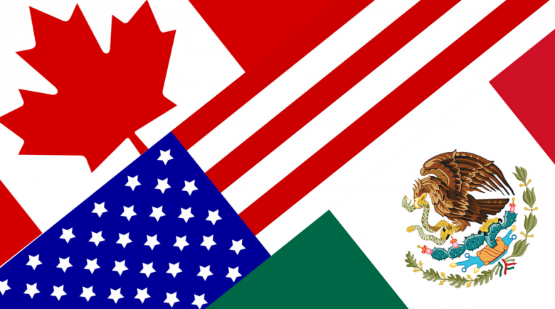 Montage of Canadian, U.S. and Mexican flags