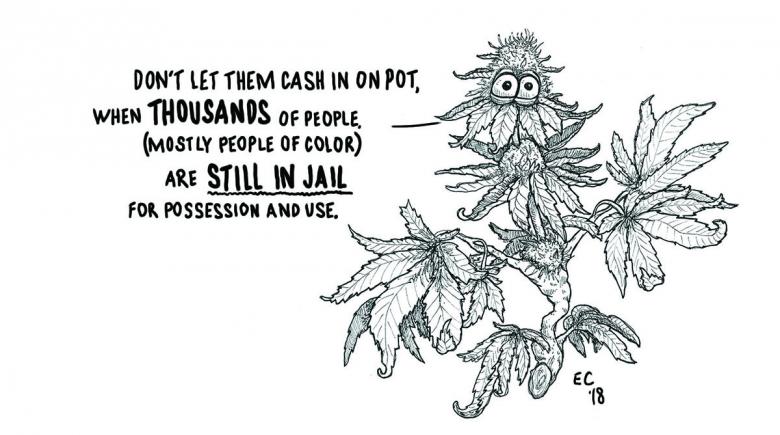 Sheeptoast editorial cartoon: Cannabis Capitalism