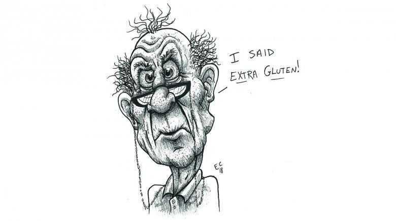 Sheeptoast editorial cartoon: Extra Gluten