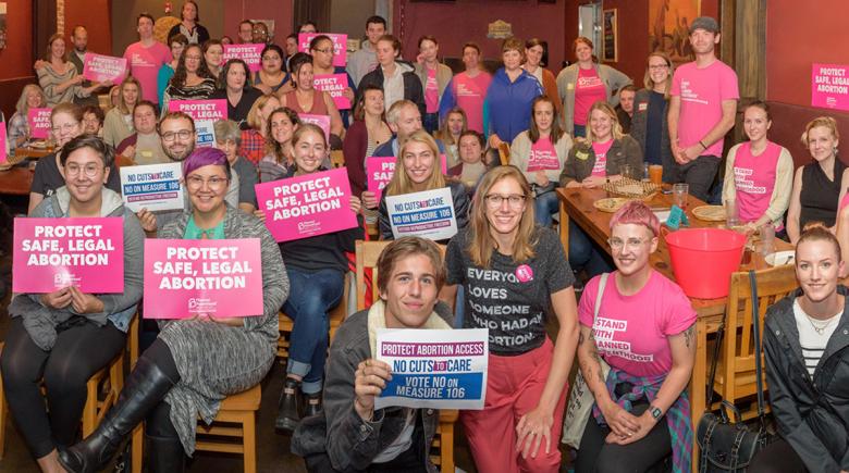 A group of abortion-rights advocates