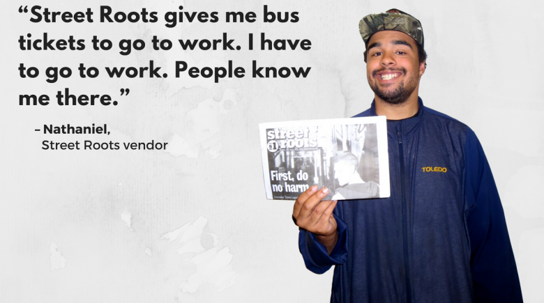 Street Roots vendor Nathaniel