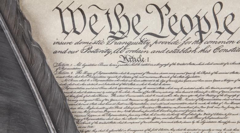 Photo illustration of the U.S. Constitution