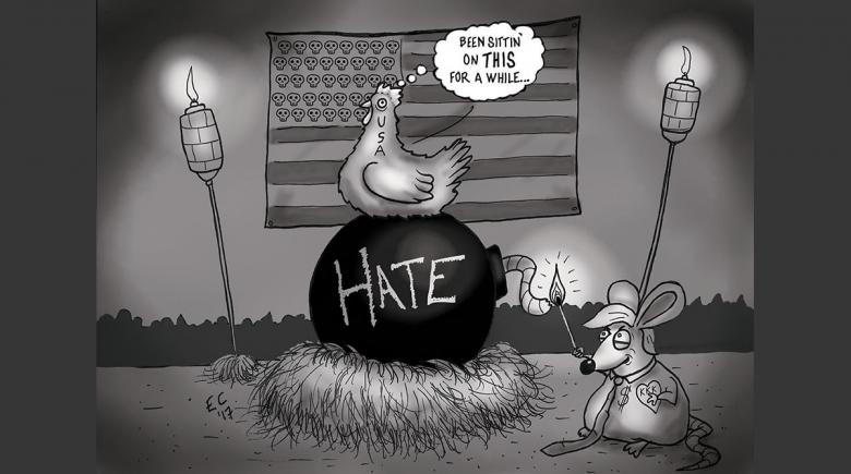 Sheeptoast editorial cartoon: Charlottesville