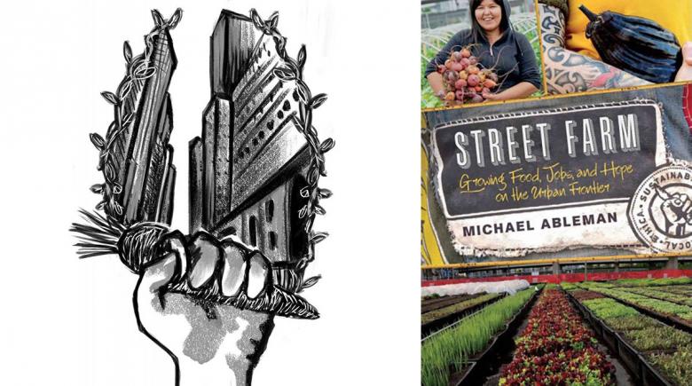 "Street Farm" illustration and book cover