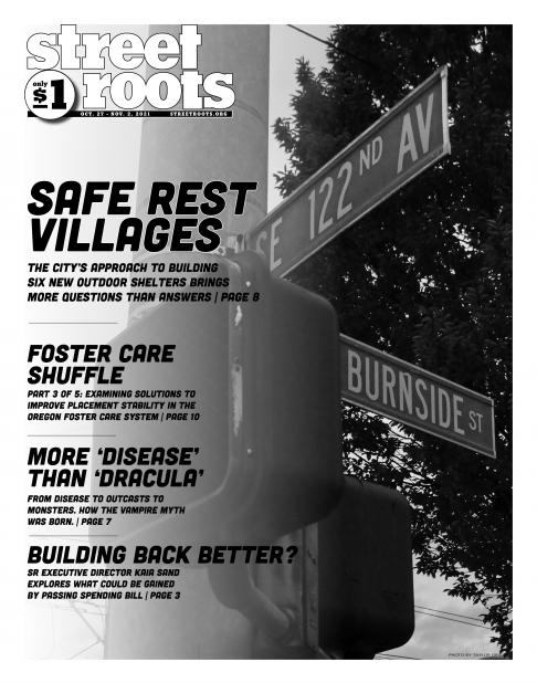Photo of cover page for Street Roots Oct. 27, 2021 issue